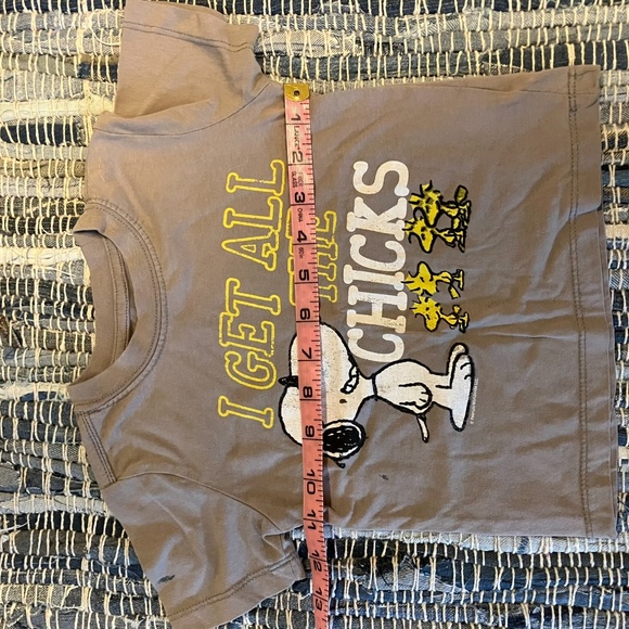Peanuts "I Get All The Chicks" T-shirt With Joe Cool, Woodstock, & Friends - Picture 2 of 6